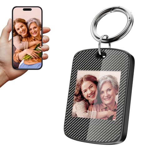 GUOMIS Cadre Photo numérique,1.5 Pouces Cadre numérique Photo,200 × 200cadre Photo numerique,Prise en Charge du téléchargement de Photos, textes et Contacts d'urgence (Noir Jais)