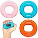 Rhino Valley Anillo Fortalecedor Silicona, 3 PZS Ejercitador Mano Elástico Entrenamiento 5 Niveles Resistencia 20-60 Libras para Fuerza Dedos Antebrazos Muñecas Alivio Estrés, Rosa+Azul+Naranja