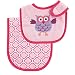 Luvable Friends Bib and Burp Cloth Set, Pink Owl