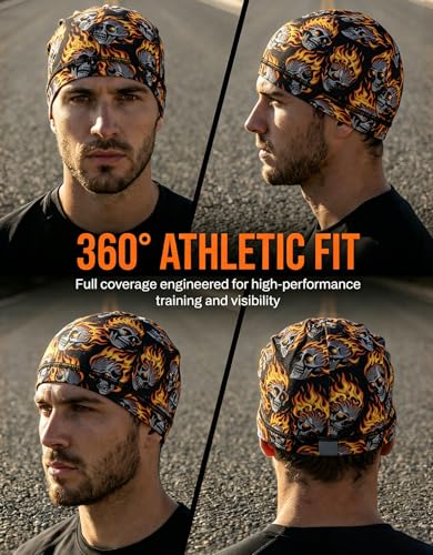 Image of Sweat Wicking Skull Caps Cooling Helmet Liner Hat Running Beanie Cycling Skullcap Sleeping Cap for Men Women