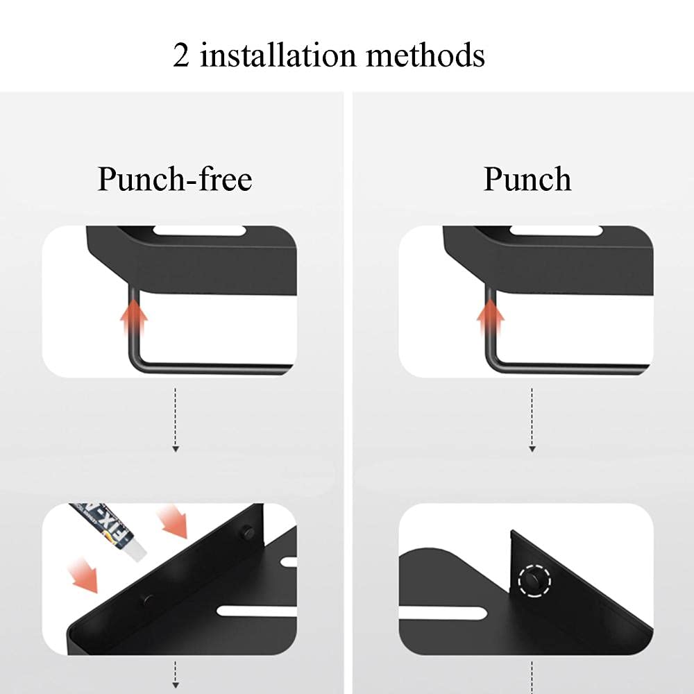 Estante de baño autoadhesivo, estante de ducha esquinero, sin taladrar, montaje en pared, aluminio que ahorra espacio para baño e inodoro