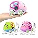 ZHFUYS Rattle & Roll Car,2 Pack Soft Rubber Rattle car 4.5 inch Cute Infant Hand Push Toy car (2 Pack-02)