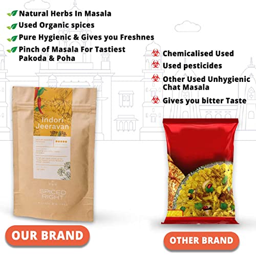Image of Spiced Right Jeeravan Masala Indore 100gm - All Natural Indori Poha Masala, No Artificial Colouring or Flavouring, Authentic Jiravan Masala, Buknu Powder Kanpur