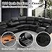 SIENWIEY Manual Leather Recliner Sectional Sofa for Living Room,L Shaped Reclining Sectional Corner Couch,Black Leather Recliner Sofa Set with Storage Console/Drop Down Coffee Table/Cup Holders