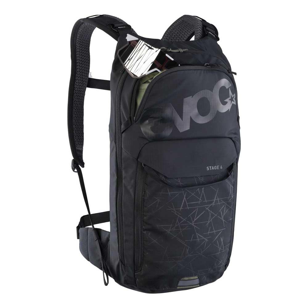 EVOC STAGE 6, Backpack (verstellbare Schultergurte durch BRACE LINK, AIR FLOW CONTACT SYSTEM, wählbar mit Trinkblase oder ohne, inkl. Werkzeugfach, One Size)
