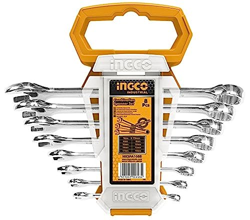 Image of INGCO HKSPA1088 8 PCS Combination Spanner Set Heavy Duty (1 Set)