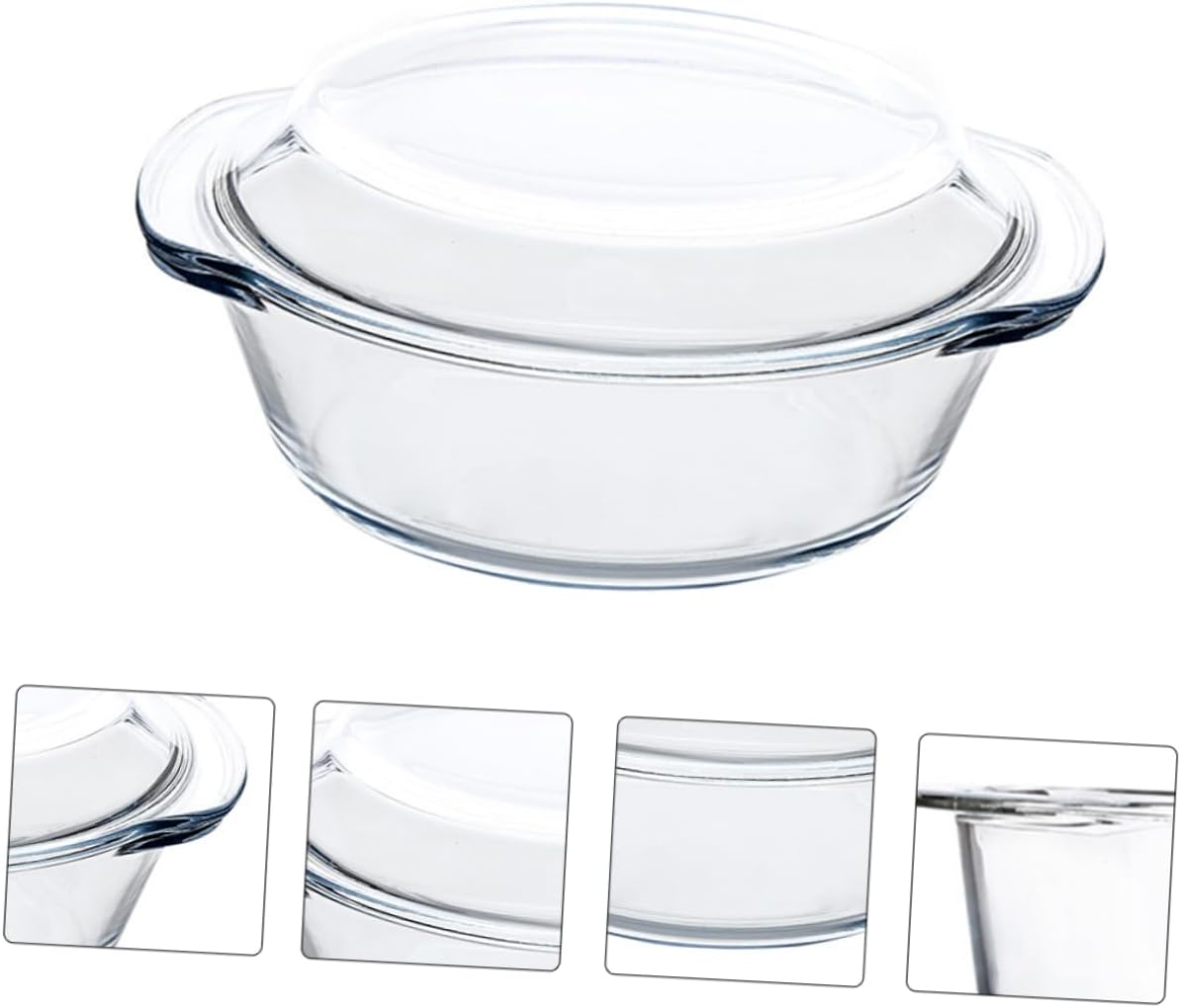 Microwave Safe Glass Bowl Lid Soup Pot Cover Kitchen Food Bowl for Soup Pots