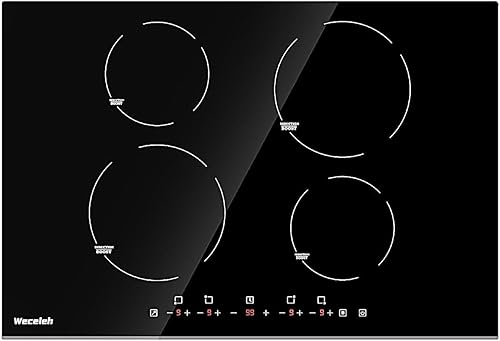Miniatura 9 de Placa de inducción de 30 pulgadas con 4 quemadores, estufa eléctrica integrada con temporizador, bloqueo de seguridad para niños, 9 niveles de