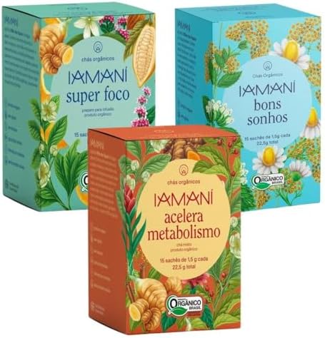Kit 3 Chás Misto Orgânico Iamaní Super Foco Acelera Sonhos