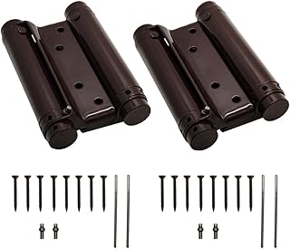 Volo Double Action Hinge Saloon Door Hinges Swinging Door Hinge Heavy Duty Self Closing Brown in mild Steel with Screws (4 Inch) (Pack of 2 Pcs.)