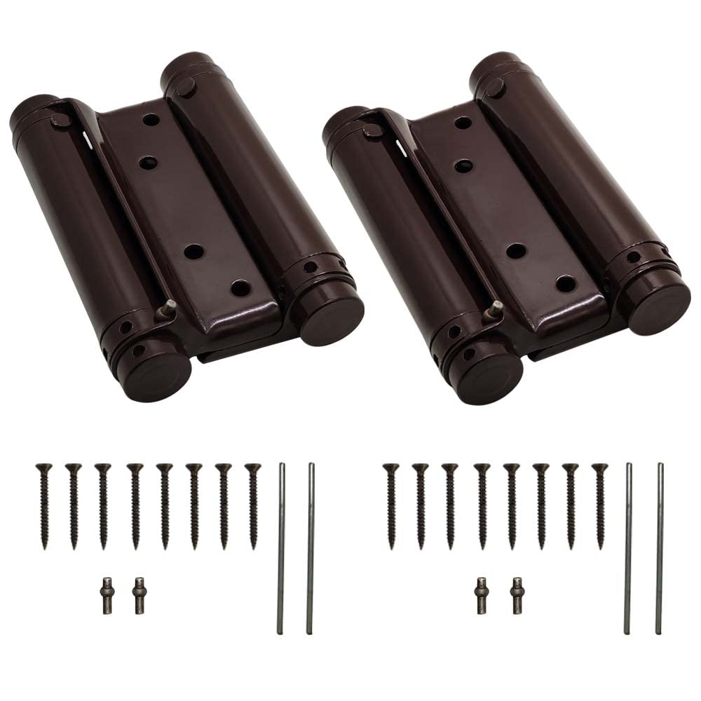 Sponsored Ad - Volo Double Action Hinge Saloon Door Hinges Swinging Door Hinge Heavy Duty Self Closing Brown in mild Steel with Screws (4 Inch) (Pack of 2 Pcs.)