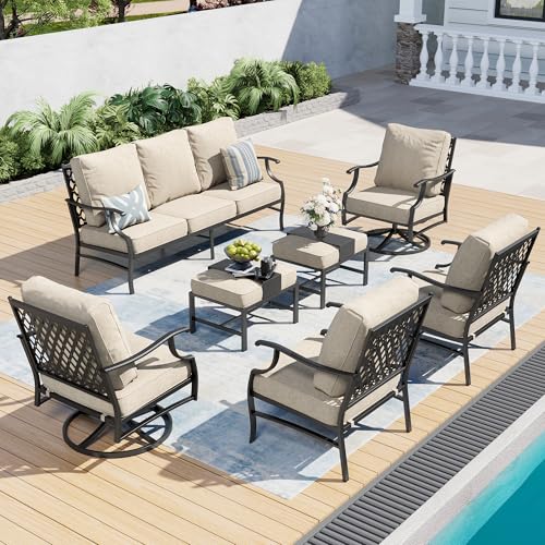 SUNSHINE VALLEY 7 Piece Outdoor Patio Furniture Sets Metal Modern