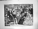  La copie antique des jardins horticoles groupent les personnes bien habillées 1872