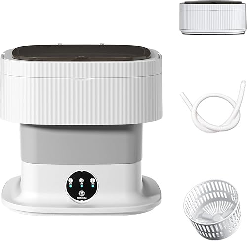 Mini lavadora plegable mejorada, lavadora portátil de 10 L, 3 modos de limpieza profunda, mini lavadora media automática para ropa interior,