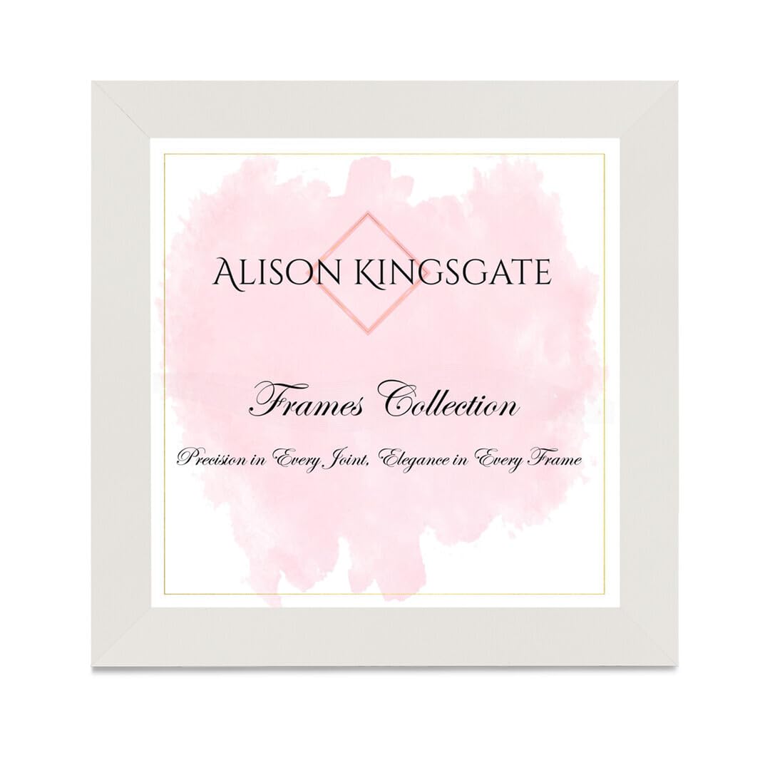 Alison Kingsgate Modern 24X24 White Picture Frames- Engineered Wood Photo Frame with Shatterproof Perspex Front- Ideal for Posters Certificates & Artwork- Wall Mount or Tabletop Display