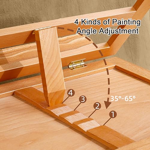 Mesa de dibujo portátil con cajón de almacenamiento, caballete de artista ajustable para tableros de dibujo y libros, ideal para artistas y estudiantes