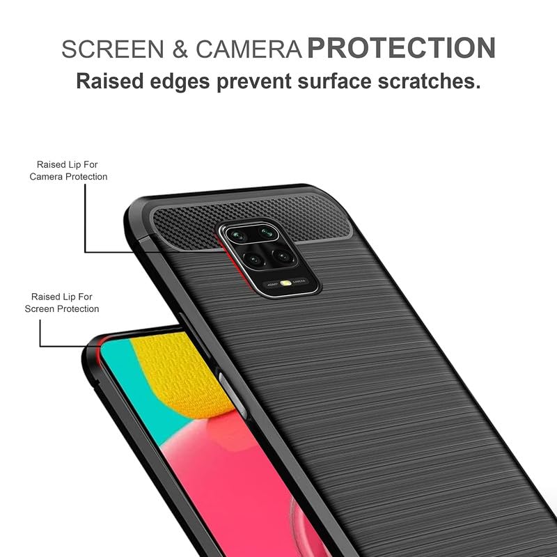 Image of Hybrid Carbon Fiber Back Case for Poco M2 Pro (Black)