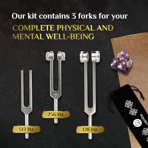 tuning forks for healing set 128hz 256hz 512hz  essential yoga and meditation accessories amp sound therapy devices