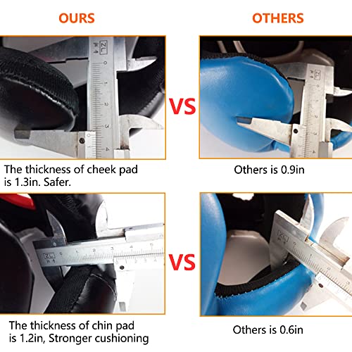 Sfeexun Headgear For Boxing Mma Training Kickboxing, Head Gear Helmet For Muay Thai, Grappling, Sparring, Karate, Taekwondo, Martial Arts (Red, M) #TOP3