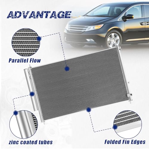 Image of Air Conditioning A /C Condenser Compatible with Honda Odyssey 2011-2017# 3892, 80110TK8A01, 80110TK8A02, 80110SK8A01