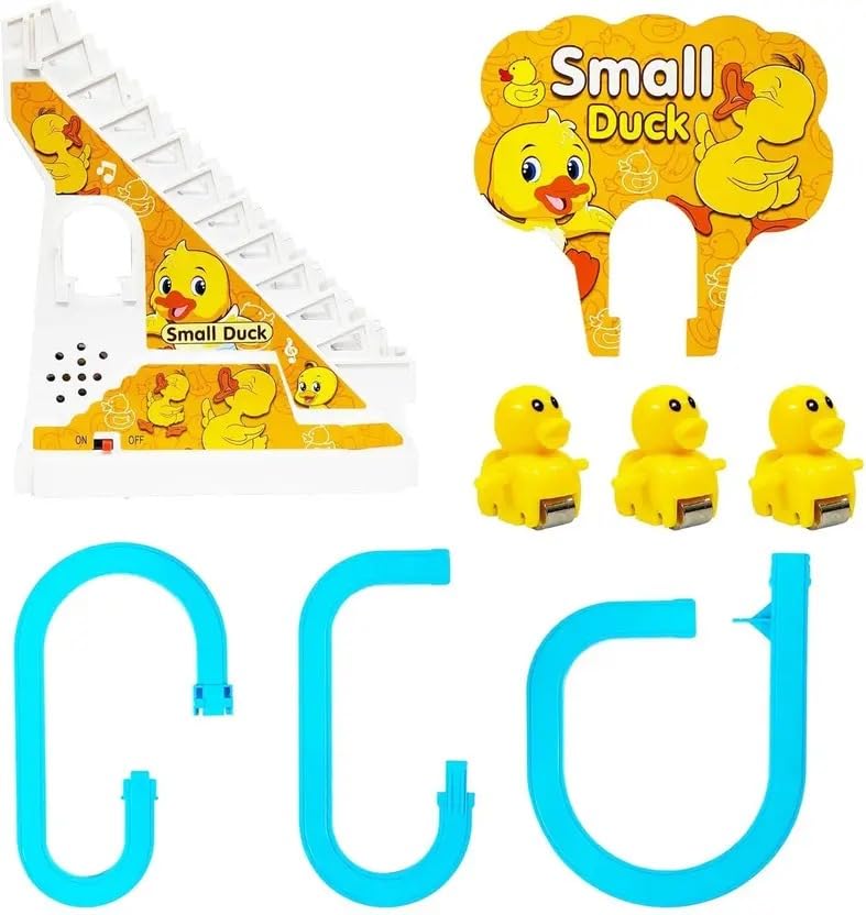 Image of Ducks Toys for Kids - Ducks Chasing Race Slide Game Set - Small Ducks Stair Climbing Toys for Kids, Escalator Toy with Lights and Music - 3 Duck Included (Ducks Slide)
