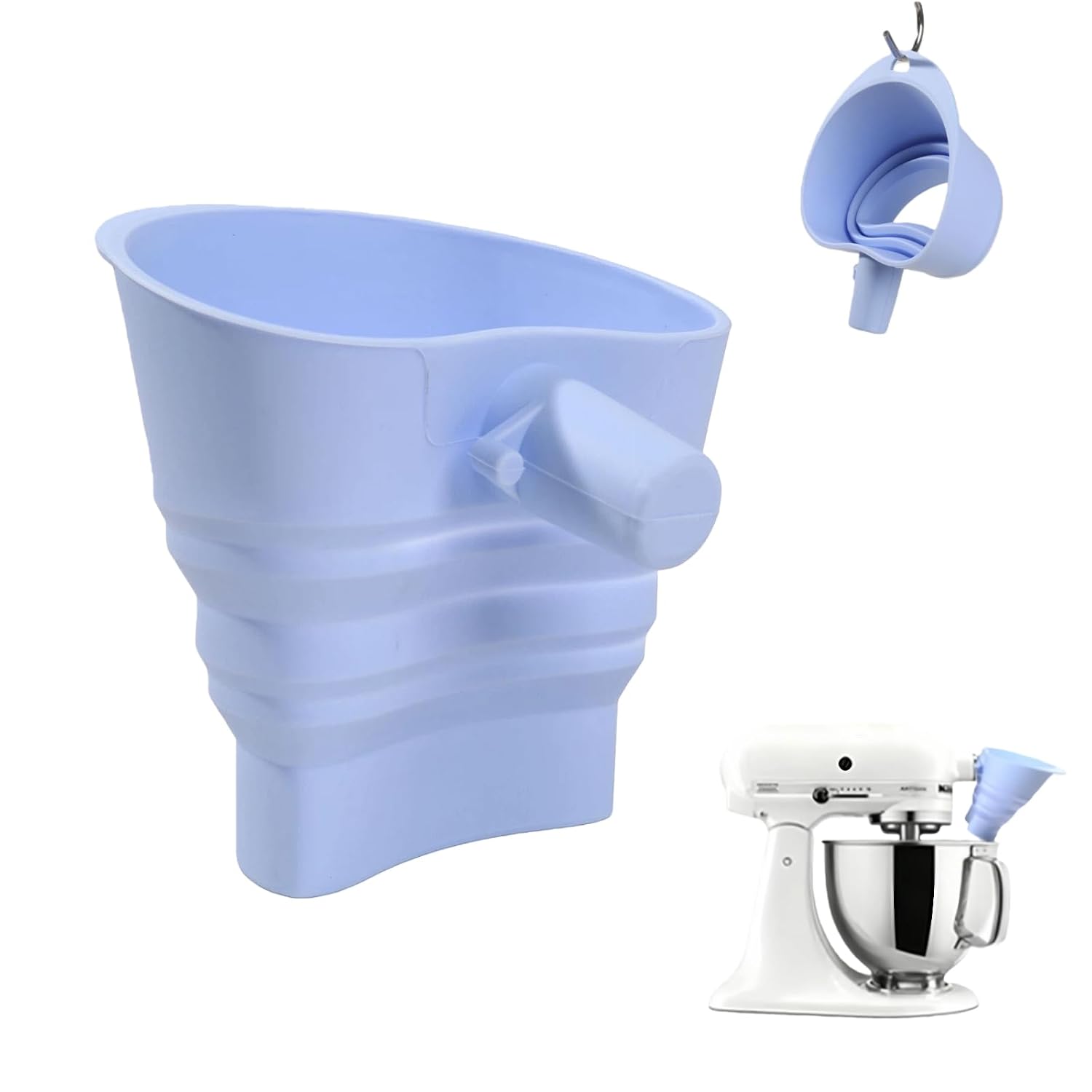 Silicone Flour Funnel for KitchenAid Tilt-Head Mixer,Dishwasher Safe