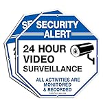 2-Pack-Video-Surveillance-Signs-10x-10-Rust-Free-040-Aluminum-Security-Warning-Reflective-Metal-Signs-Indoor-Or-Outdoor-Use-for-Home-Business-CCTV-Security-Camera-UV-Protected-Waterproof