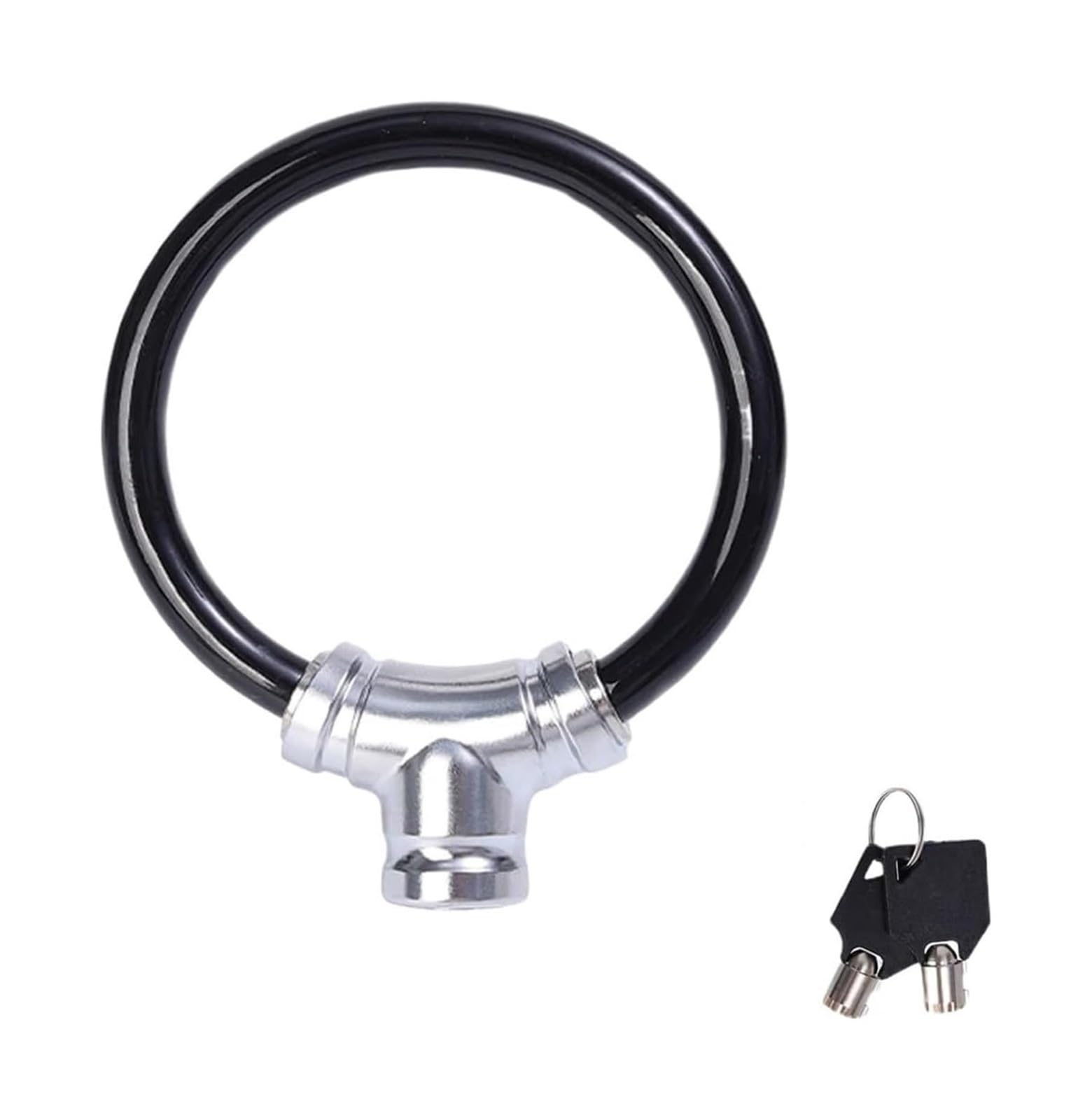 Giveduno Black Bicycle Lock, Mountain Bike Locks Portable Key Ring Skateboard Multicolor