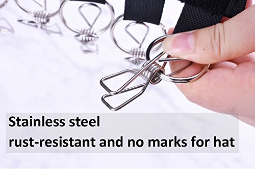 LEKUSHA 3 Pack Cap Organizer Hanger, 10 Baseball Cap Holder, Hat Organizer for Closet - Change Your Cloth Hanger to Cap Organizer Hanger - Keep Your Hats Cleaner Than a Hat Rack - Black