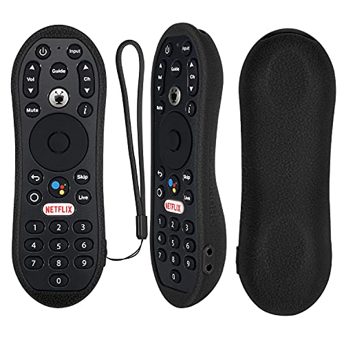 CHUNGHOP Protective Silicone Remote Case for TiVo Stream 4K Remote Control, Shockproof, Washable and Skin-Friendly, Anti-Lost Remote Cover with Loop (Black) (NOT Include The Remote Control)