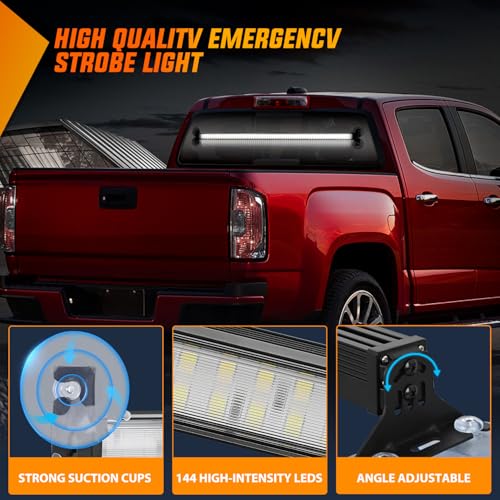 Image of Nilight 144LED Traffic Advisor Strobe Light Bar with Controller White