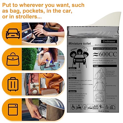 Coolrunner CPL - DISPOSABLEURINAL20P FBA Disposable Urine Bags,8/12/20/24 Pack Camping Pee Bags thumb #6