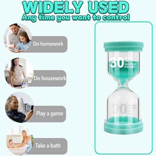 Image of Sand Timer 30 Minute, Sand Clock, Hour Glass Sand Timer Sand Clock Sandtimer Classroom Games Home Kitchen Officesand Clock Timer for Room Hourglass