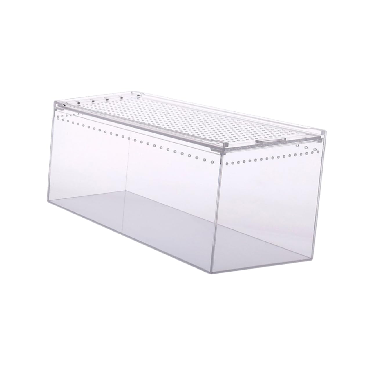 Caja de Cría Transparente Acrílica a Prueba de Fugas para Reptiles | Diseño Antiescape, Alimentación de Agua y Comida, Apta para Serpientes y Cangrejos Ermitaños