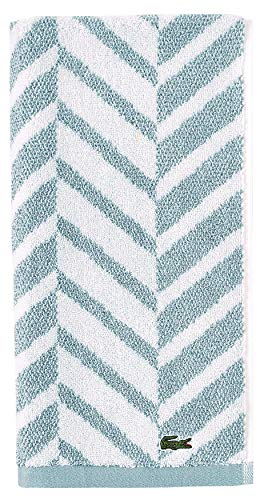 Lacoste Herringbone 100% Cotton Towel, 16x30 Hand, Celestial Blue