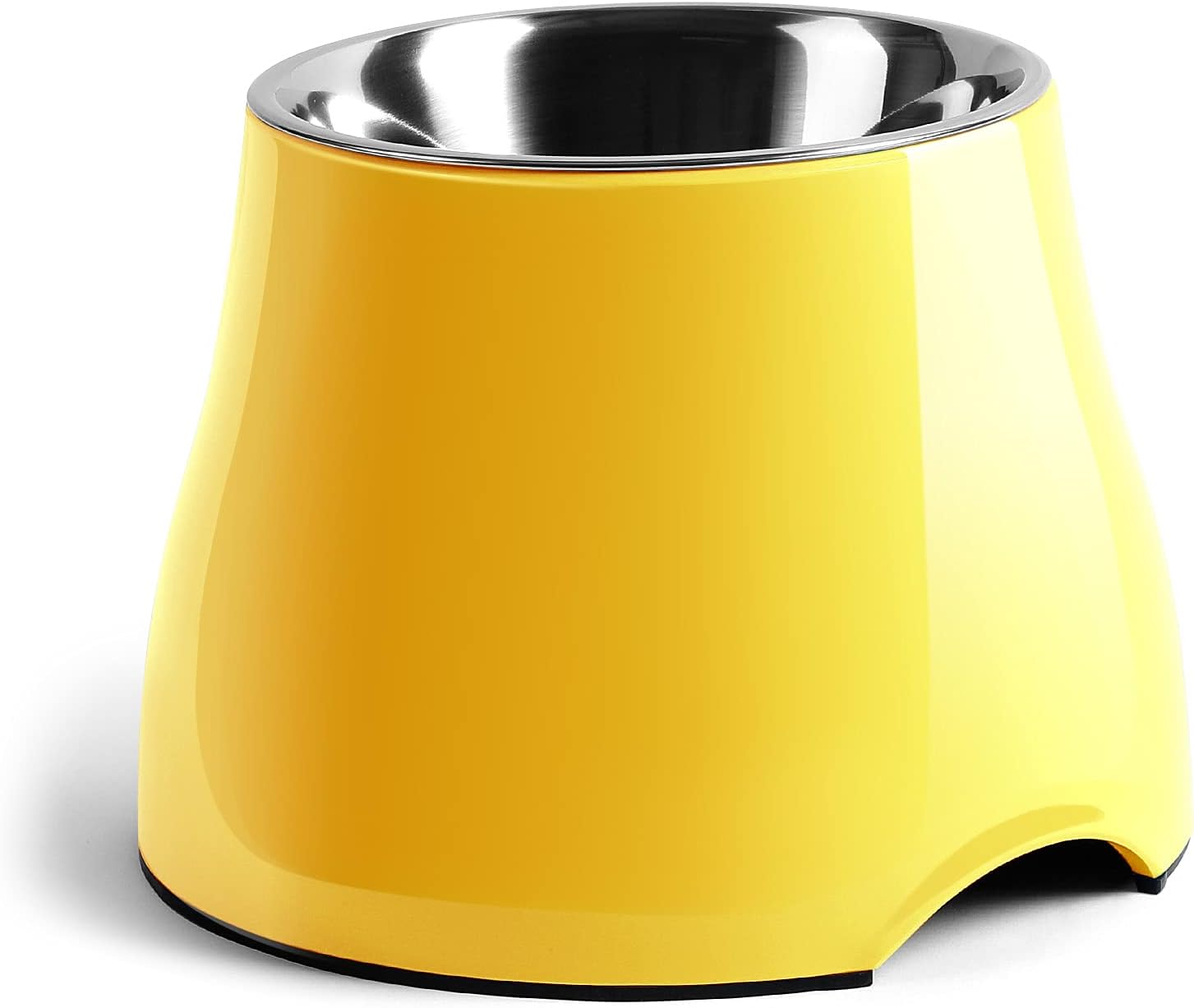yoken Elevated Dog Bowls, [Prevention of Vertebrae Disease] [Super Non-Slip] Dog Bowl with Stainless Steel Bowl, High Capacity Dog Food Bowls, Colorful Raised Dog Bowls for Medium/Small Size Dogs,Lemon Yellow