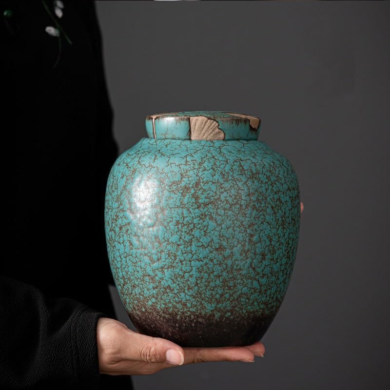 Pojemniki na herbatę na herbatę sypką Odporny na wilgoć, szczelnie zamknięty słoik Gospodarstwa domowego Retro Ceramiczna herbata Duże pojemniki do przechowywania Pu'er Czarne, zielone opakowanie
