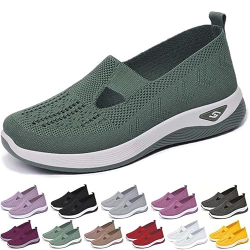 Inspire Uplift Shoes for Women, Summer Breathable Non-Slip Soft Sole Elderly Shoes, Women's Casual Orthopedic Walking Flats for Middle-Aged and Seniors Wide Width Slip on Shoe