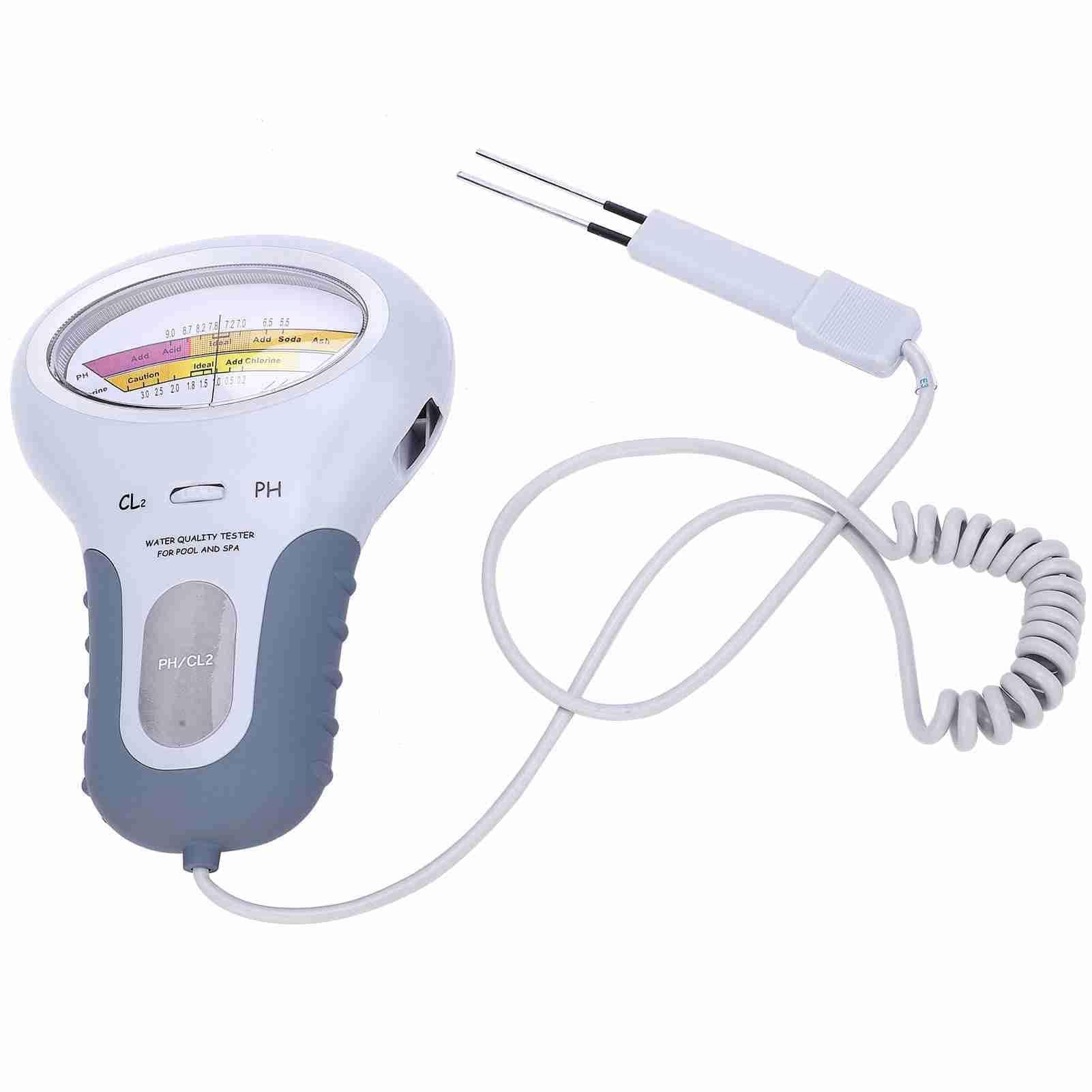 YWBL-WH Pool-Wasserqualitätsanalysator mit CL2 Chlor- und pH-Sensor, multifunktionales Messgerät für Pool-Wasser, Chlor-pH-Wasserzähler mit LCD Display, Wasserqualitätstester für Schwimmbad