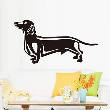 Amazon 賢いソーセージ犬のウォールステッカーかわいい動物取り外し可能なビニール粘着壁画デカールキッズルームモダンホームデコレーションサイズcm 43cm ウォールステッカー オンライン通販