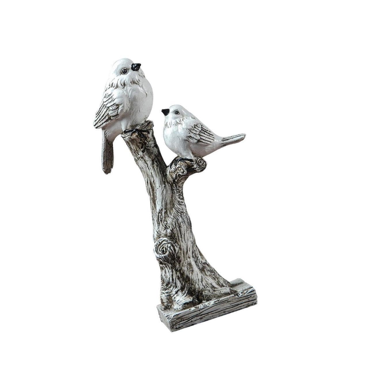 Zambuph Unique Indoor Garden Simulation Resin Bird Home Decor Ornaments Accessories Figurines, White, Size B