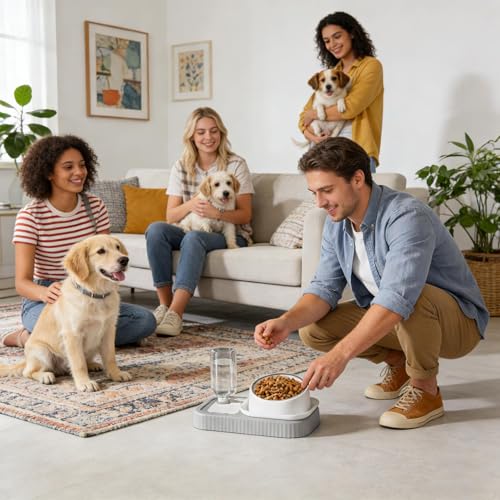 Distributeur automatique de boisson pour chat, bol d'eau multifonctions - 3