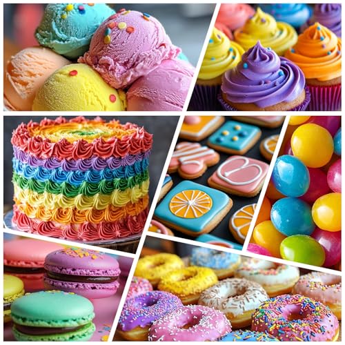 Image of Food Coloring Powder - ERCorArt 10 Vivid Colors Powder Food Dye, Highly Concentrated Flavorless Food Coloring for Baking, Frosting, Cake Decorating, Icing, Cookies, Slime - 5g /Bottle