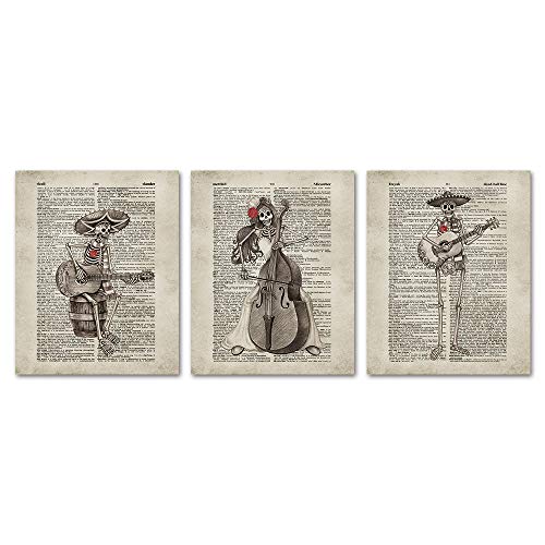 SUMGAR Day of The Dead Vintage Dictionary Page Art Prints Sugar Skeleton Music Party Unframed Posters Decoration Gifts Skull Theme Set 20x25cmx3 Pieces steampunk buy now online SUMGAR Day of The Dead Vintage Dictionary Page Art Prints Sugar Skeleton Music Party Unframed Posters Decoration Gifts Skull Theme Set 20x25cmx3 Pieces steampunk buy now online