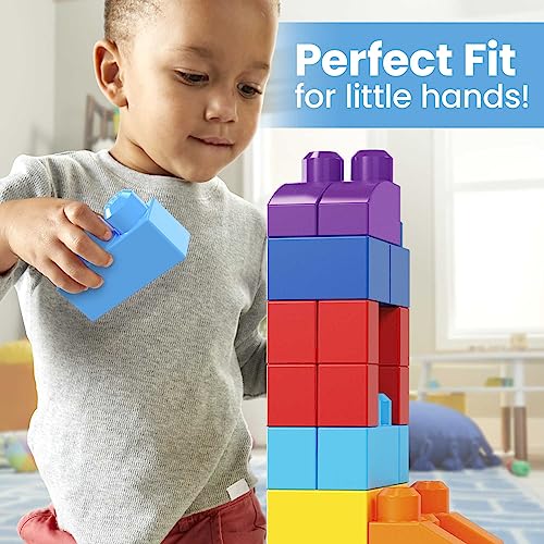 Mega Bloks Fisher-Price Toddler Block Toys, Big Building Bag With 80 Pieces And Storage Bag, Blue, Gift Ideas For Kids Age 1+ Years #TOP3