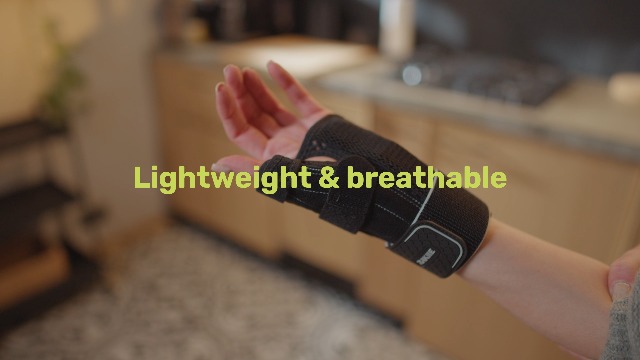 Image of Rakiie Thumb Brace Wrist Support Left Hand L /XL Yellow | Flexible night splint for carpal tunnel, arthritis pain relief, tendonitis, De Quervain's tenosynovitis