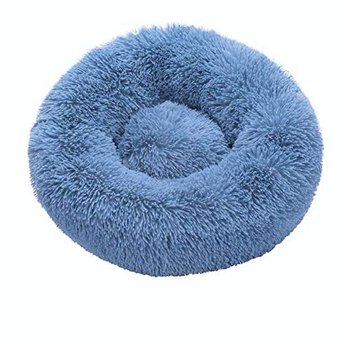 Panier pour chat rond en peluche bleue de 60cm pour le confort de votre animal