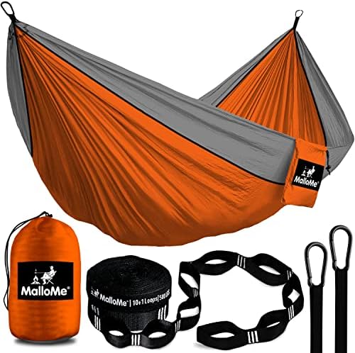 MalloMe Camping Hammock with Straps - Heavy Duty Outdoor Hammocks Portable Hammock 1 & 2 Two Person Double Hammock - Amacas Hamacas Para Adultos & Kids Backpacking Tree Hamock Hammok Hamic Small Large