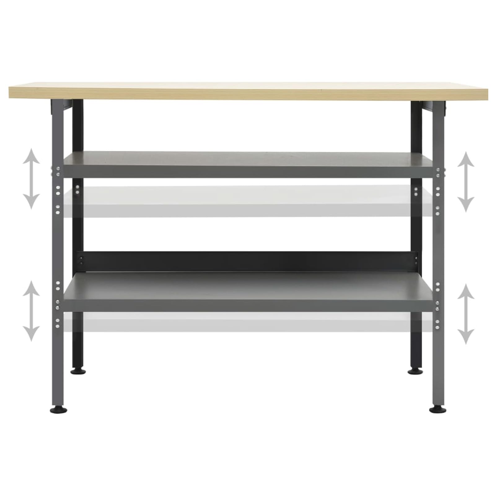 Banco da Lavoro Grigio 120x60x85 cm in Acciaio,Banco da Lavoro,Banco da Lavoro Officina/Cucina,Armadi per Utensili-145344