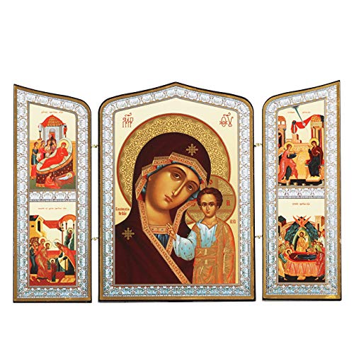 Encuentra reviews de Triptico religioso los mejores 5. 27 World Faith - Icono Ruso de la Virgen de Kazán - Icon tríptico de los días Festivos - Santos 6 3/4 x 10 Pulgadas - Icono religioso